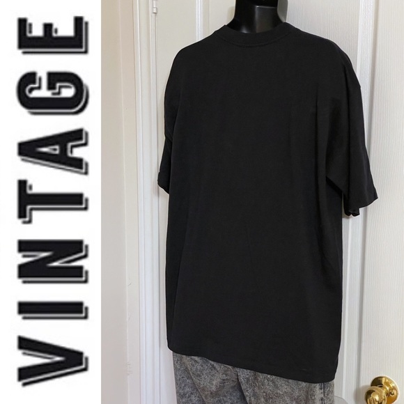 EUC vintage single stitch crewneck graphic Quebec souvenir black tee s/s, XL - Picture 8 of 16